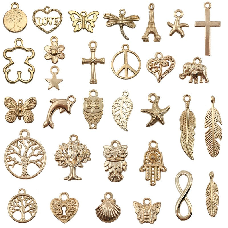 Wholesale 1 New KC Gold Alloy Simulation Animal Owl Butterfly DIY Pendant