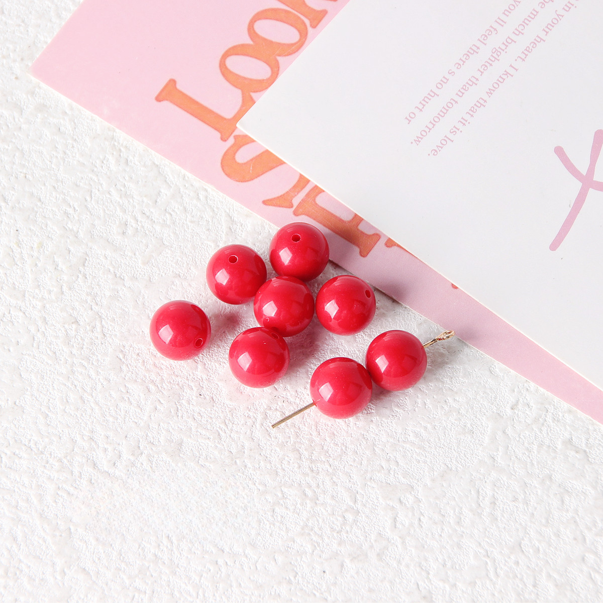 Wholesale 10pcs Solid Color Acrylic Candy Round Beads