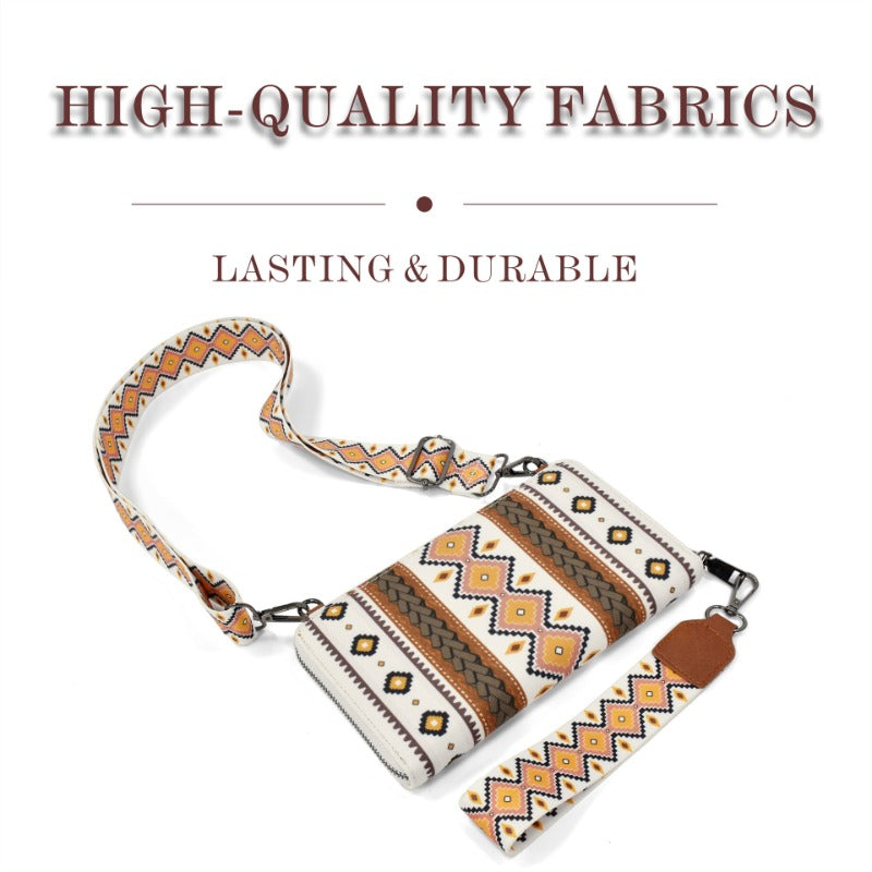 Wholesale Bohemian Ethnic Style Retro Zipper Canvas Fashion Portable Shoulder Bags