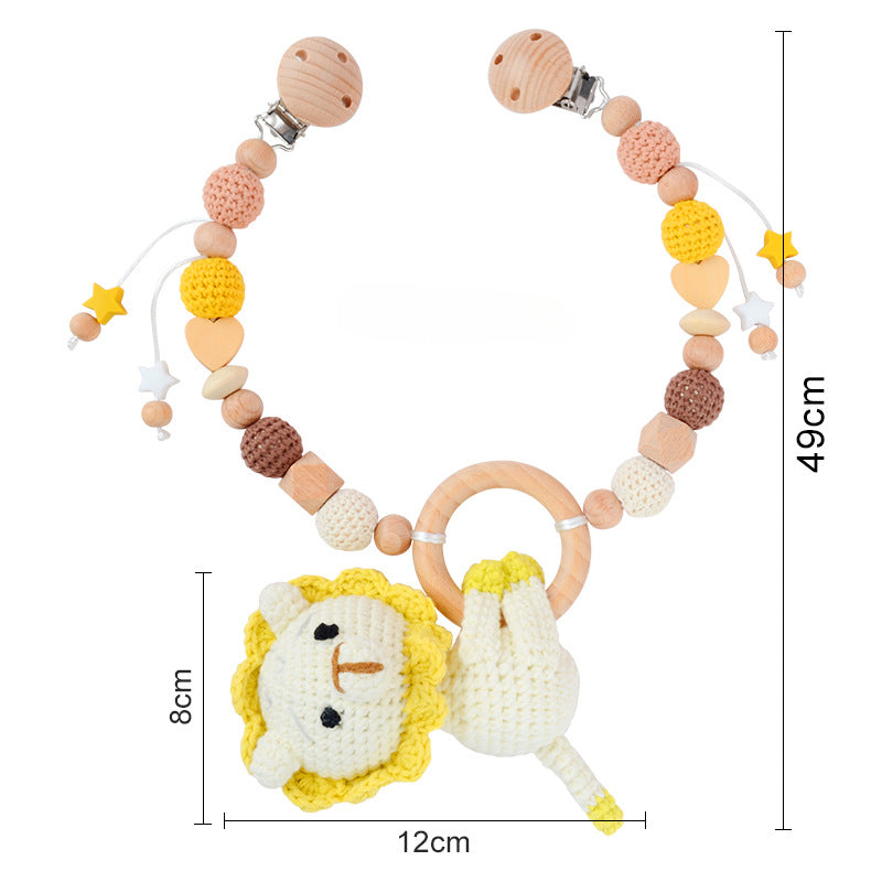 Wholesale Rattle Baby Knitted Wool Animal Doll Can Chew Crochet Pendant