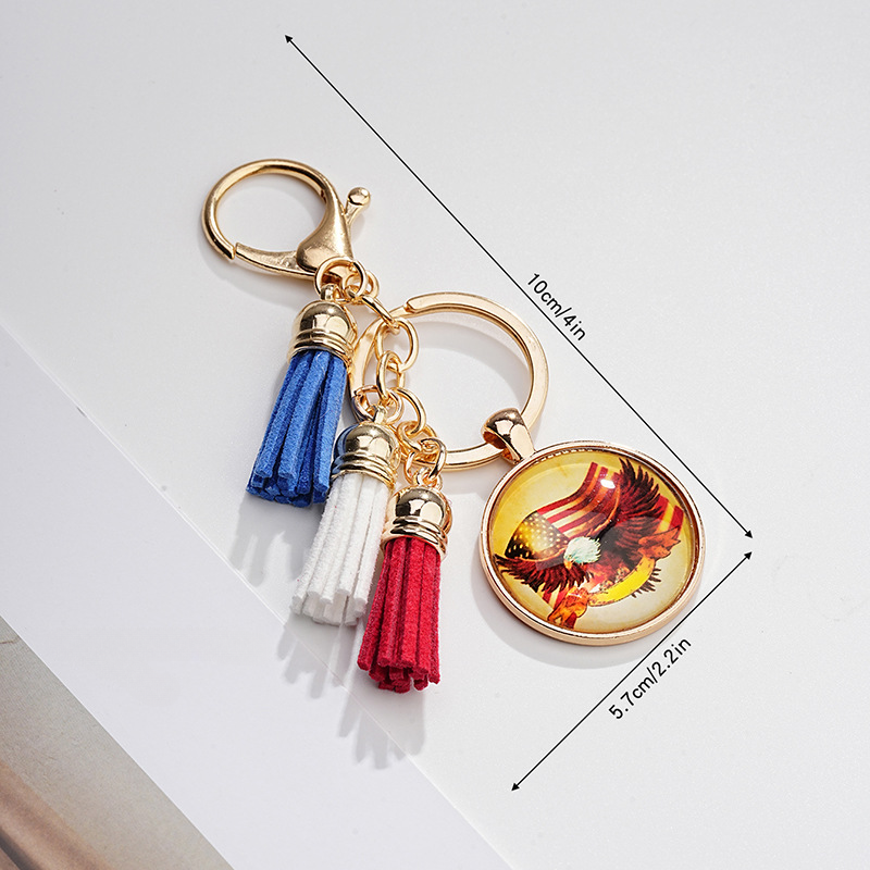 Wholesale Color Printing Eagle Time Gems Metal Keychains