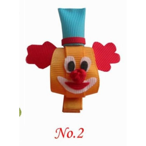 Wholesale of 10pcs Circus Clown Fabric Children's Hair Clips