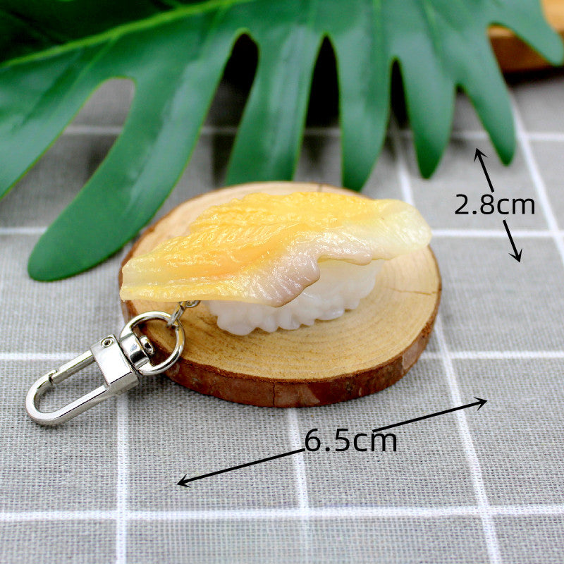 Wholesale PVC Simulation Food Salmon Sushi Keychain