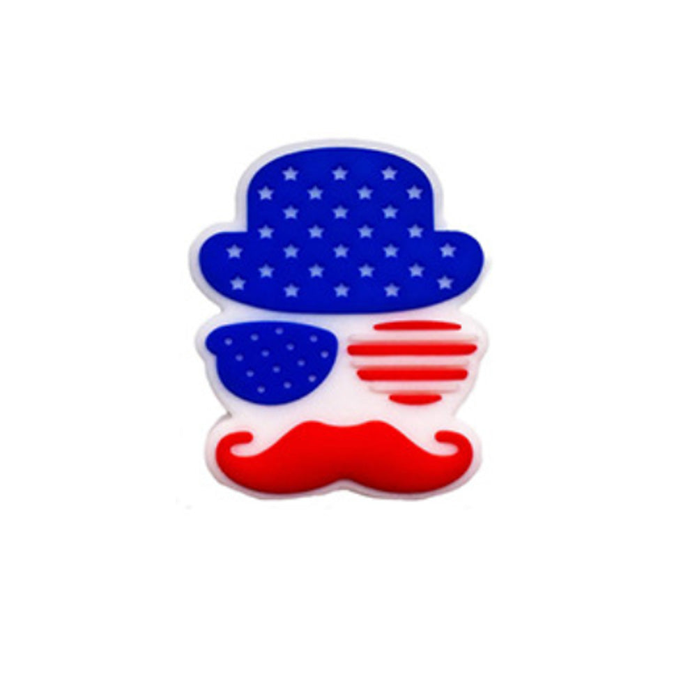 Wholesale 10pcs Cartoon American Flag Pattern Alphabet Silicone Beads