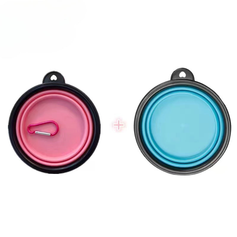 Wholesale pet folding silicone dog bowl small dog travel portable traveling portable drinking bowl cat food bowl bowl.