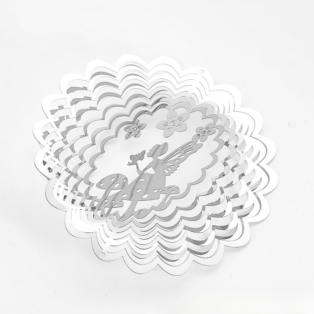 Wholesale10PCS/PACK 3D Mirror Reflection Rotating Metal Wind Chimes