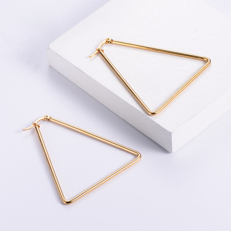 Wholesale Titanium Steel Triangle Earrings