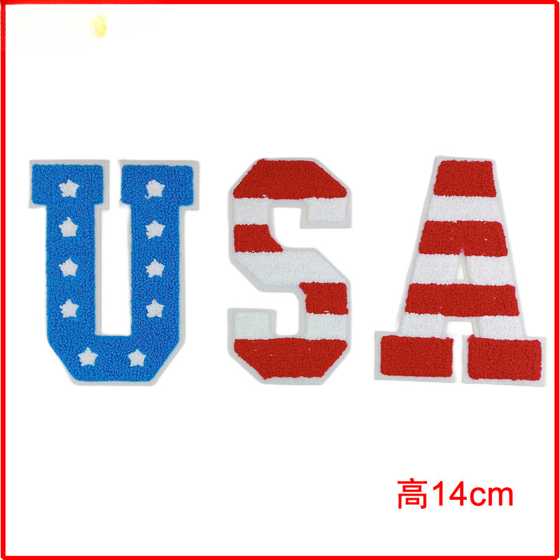 Wholesale 10pcs Letter Embroidery Towel Embroidery Bead Embroidery Badge Chest Badge Clothing Patches FS