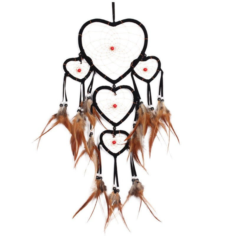 Wholesale Heart Five Rings House Decoration Indian Original Style Dream Catcher