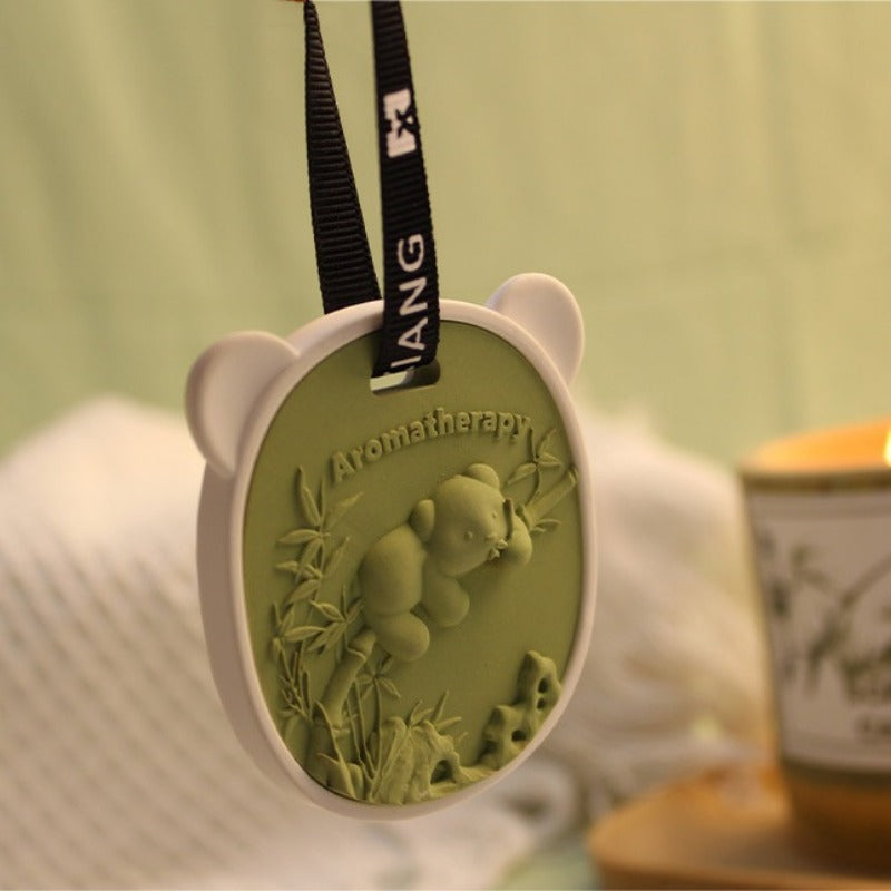 Wholesale of Bamboo Panda Fragrant Stone Car Hangers