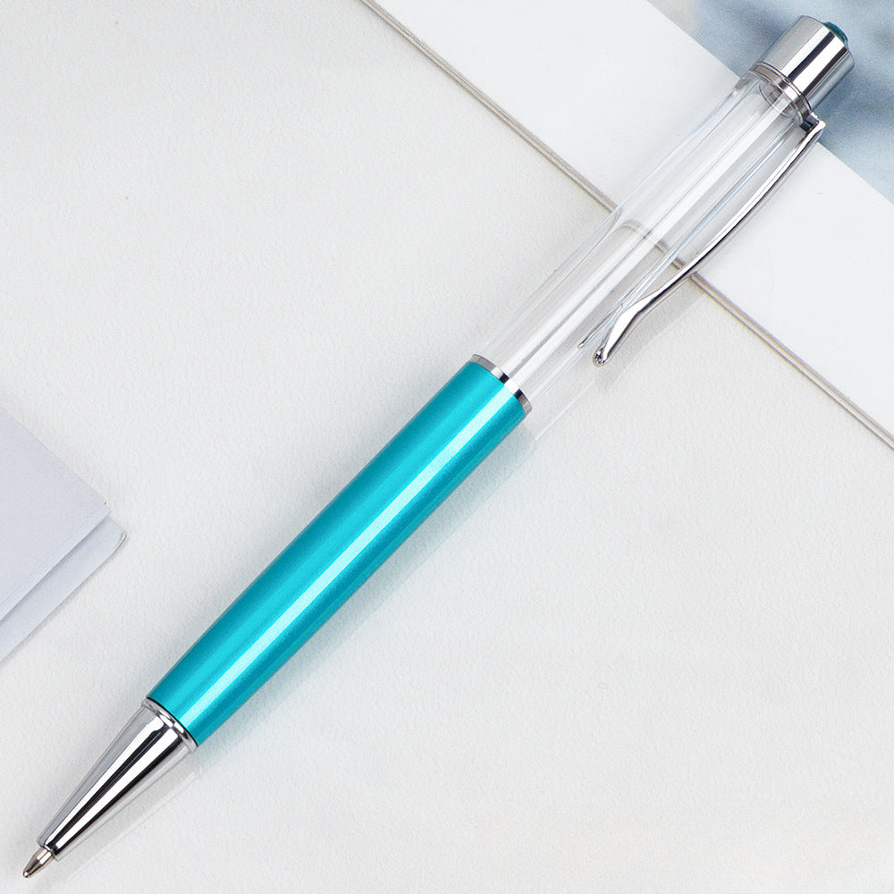 Wholesale Crystal Float Sequins Oiled Metal Colored Diamond Empty Tube DIY Pen