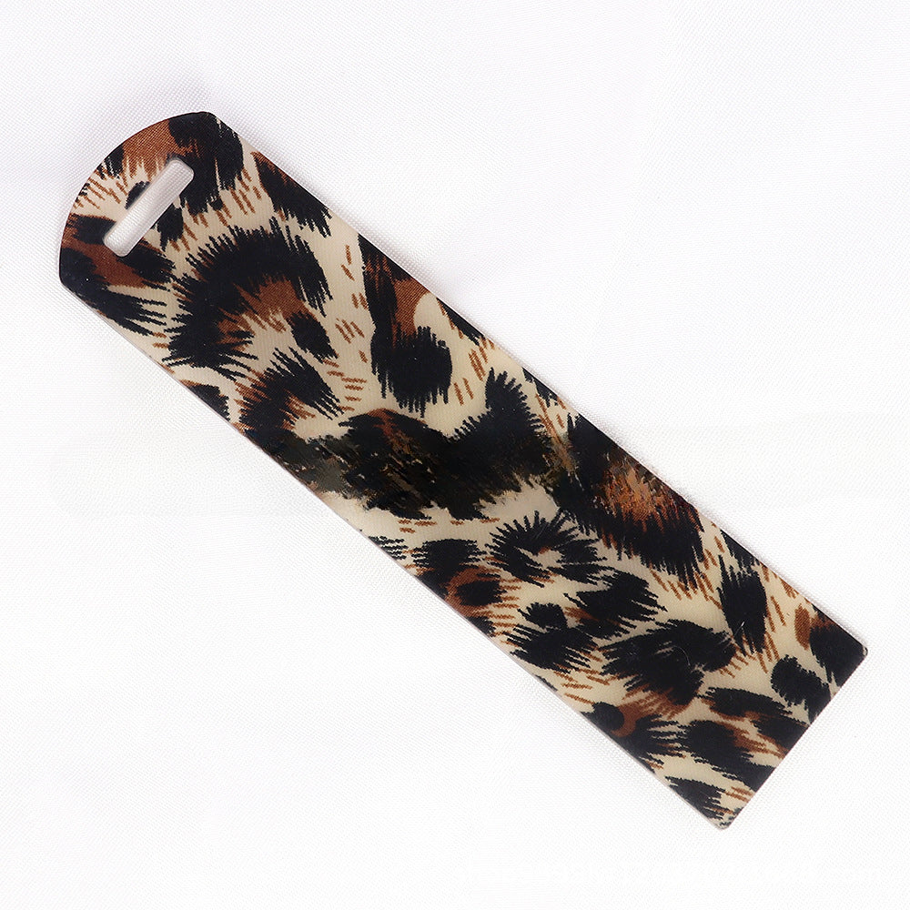 Wholesale 10pcs New Leopard Glitter Acrylic Bookmark DIY Pendant Booktag