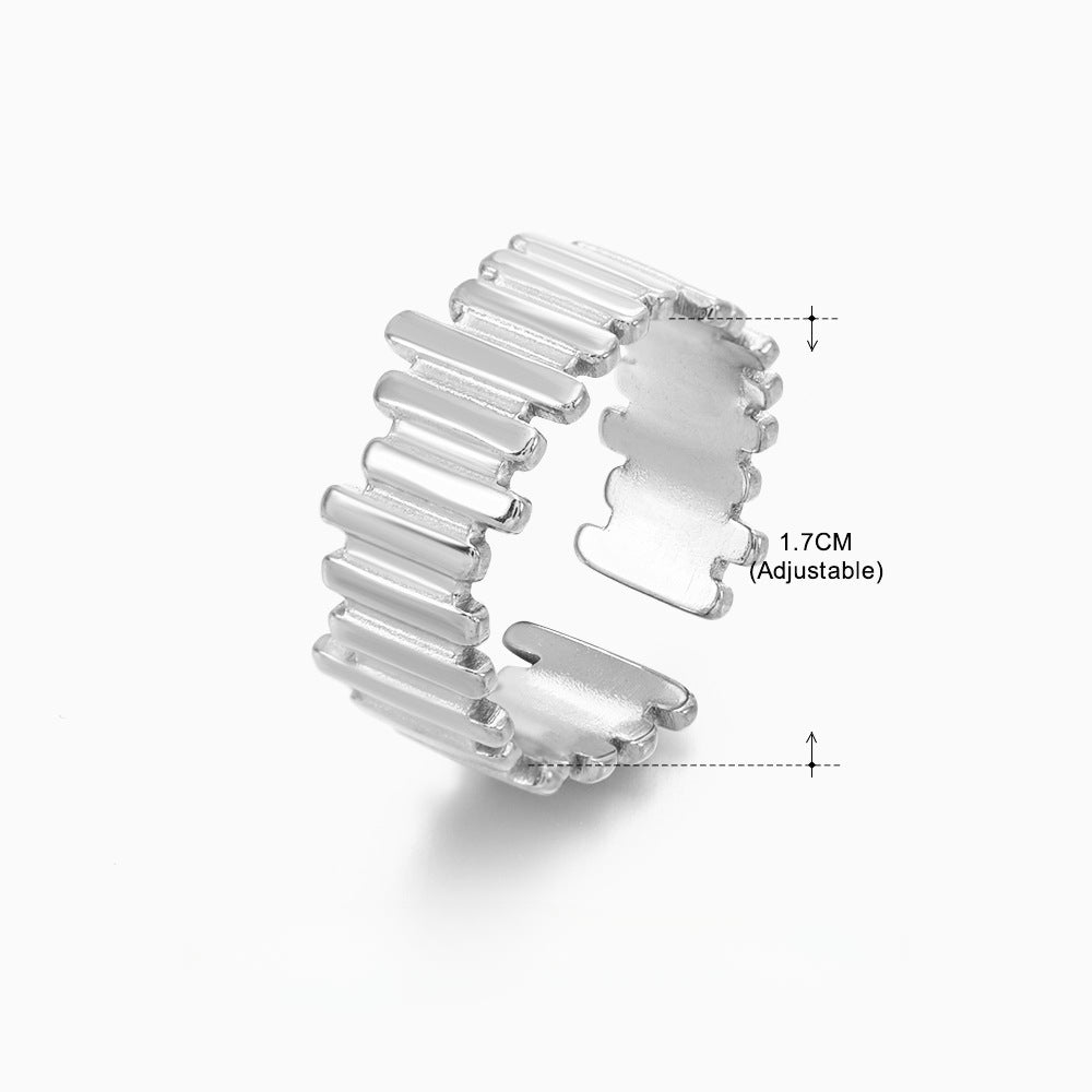 Wholesale Geometric Stainless Steel 18K Gold Plated Irregular Ring