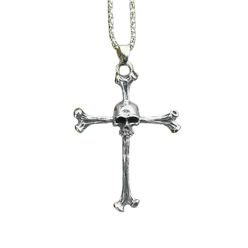 Wholesale Skull Personality Cross Religious Belief Punk Hip-hop Style Ghost Skull Necklaces