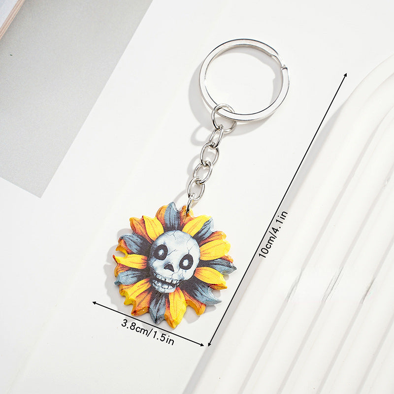 Wholesale of New Halloween Pumpkin Ghost Houses Acrylic Keychain