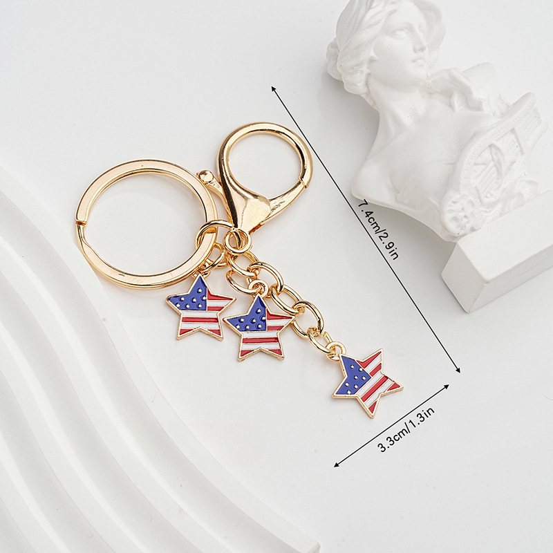 Wholesale Metal Independence Day Heart Pentagram