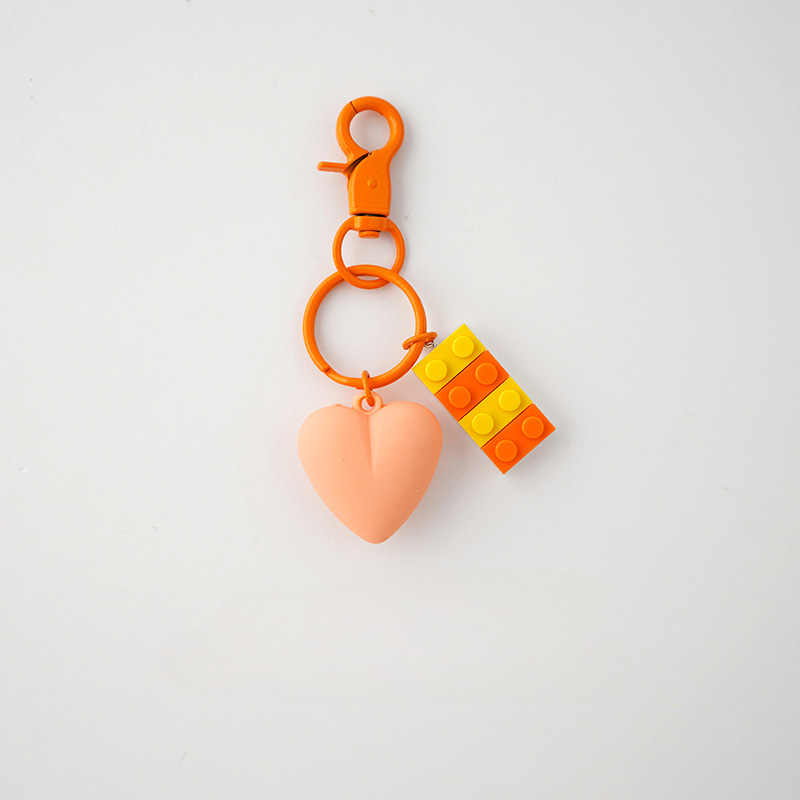 Wholesale Acrylic Building Block Love Keychain