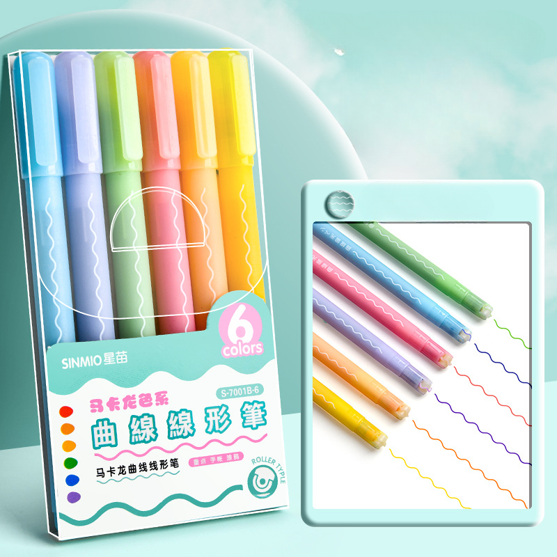 Wholesale Plastic Flower Shape Contour Pen Curve Pen