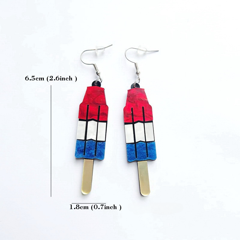 Pendientes acrílicos de helado impresos al por mayor