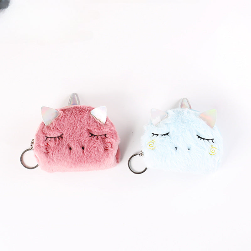Wholesale Cartoon Cute Plush Mini Coin Purse Silica gel Keychain