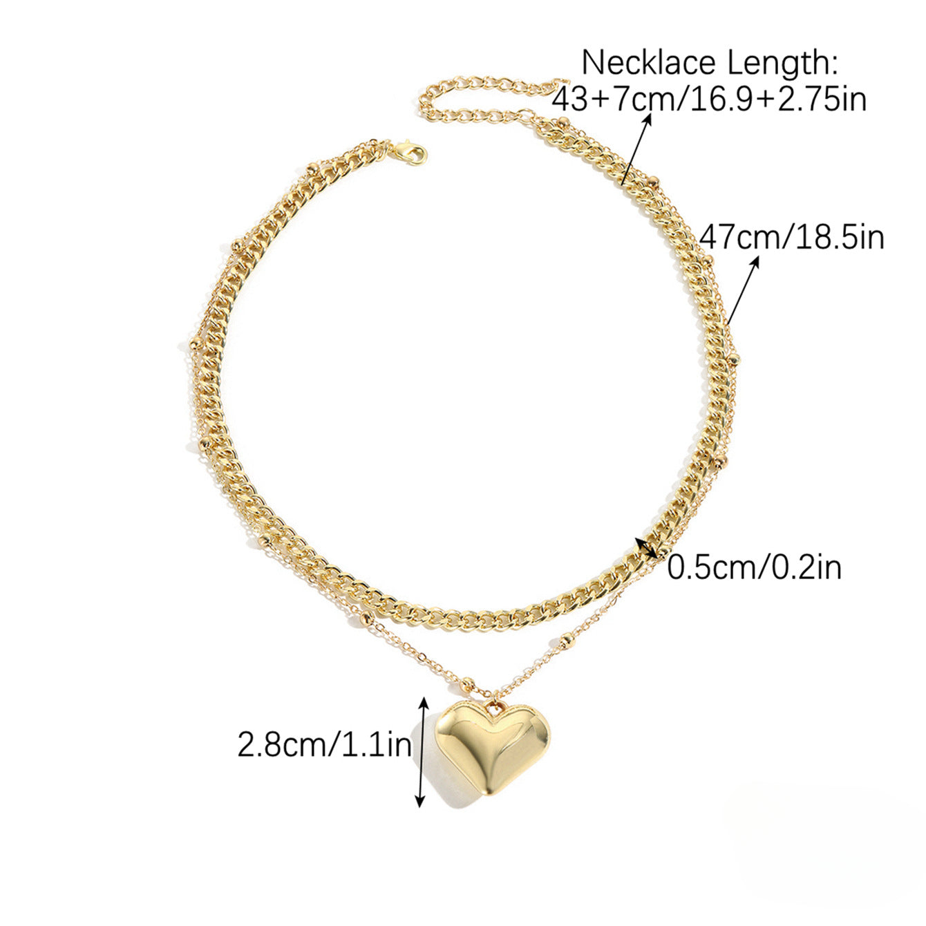 Wholesale Valentine's Day Love Multi Layered Zinc Alloy Necklace