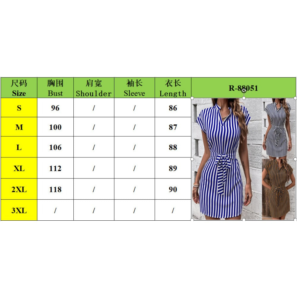 Wholesale Sleeveless Striped Lace-Up Dress