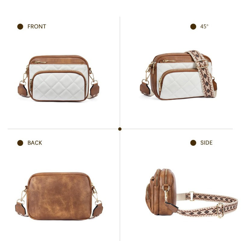 Wholesale Simple Letter Multi-pocket Multi-function Square Bag Zipper Crossbody Shoulder Bags