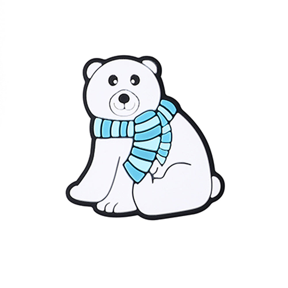 Wholesale 20pcs Cartoon Winter Penguin Polar Bear Pattern Silicone Beads