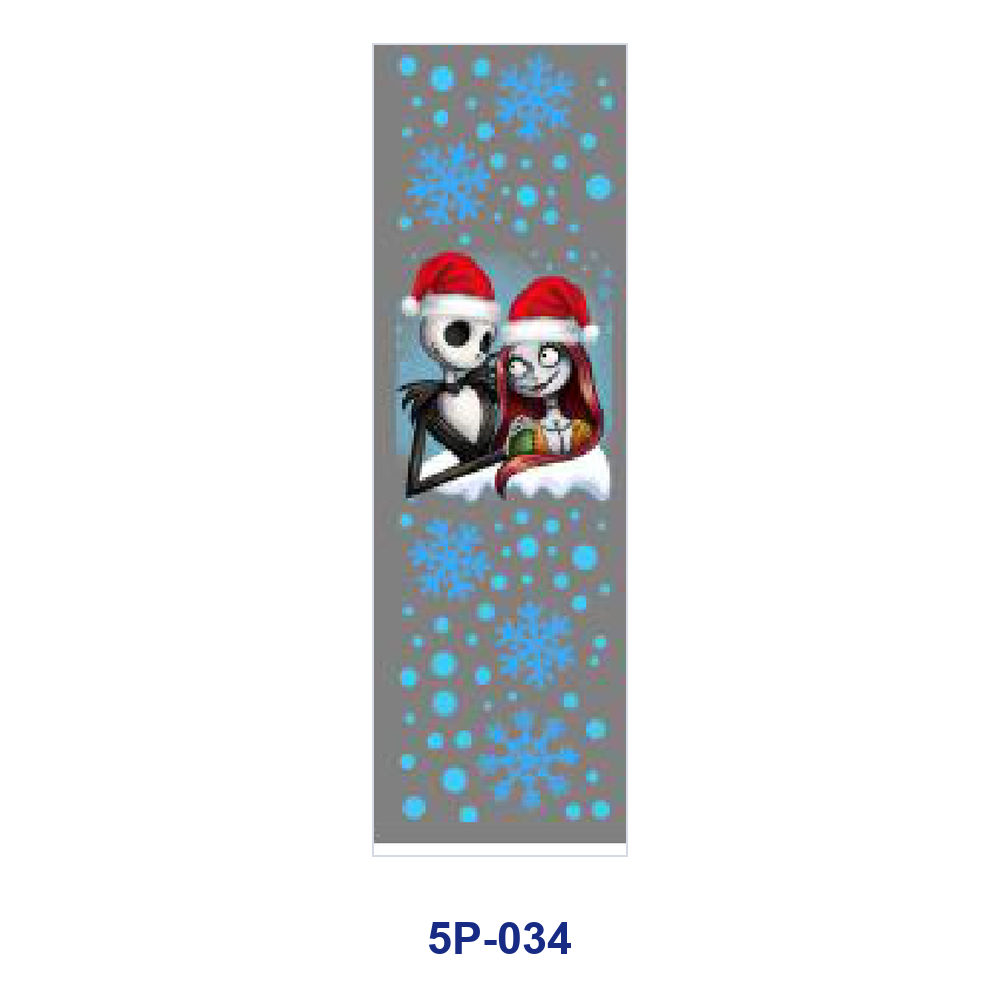 Wholesale 2/ 8/ 16pcs Dark Gothic Christmas Spooky Holiday Skeleton Snowflake Print Pen and Bookmark Stickers UV DTF Wraps OLY Exclusive