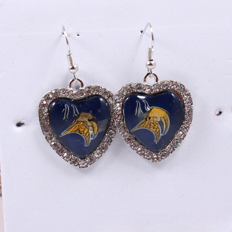 Wholesale Peach Dot Diamond Logo Earrings