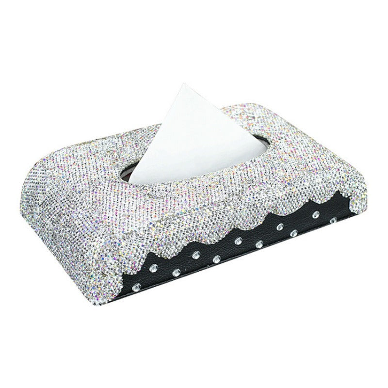 Wholesale Diamond-encrusted Starry Sky and Fully Diamond-encrusted Tissue Box for Cars