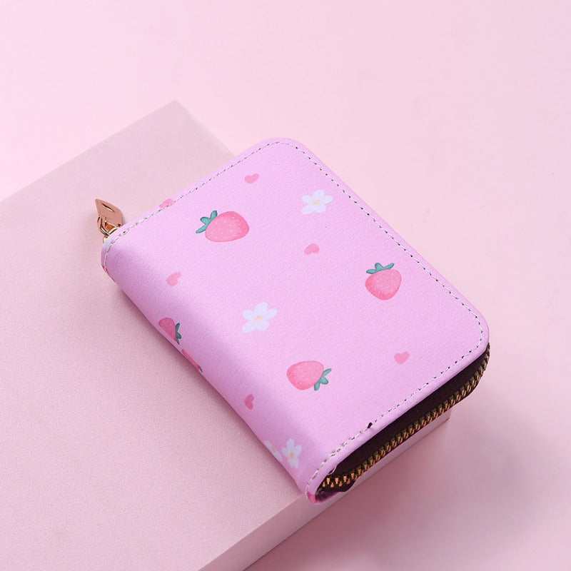 Wholesale PU leather cute cow pattern coin purse