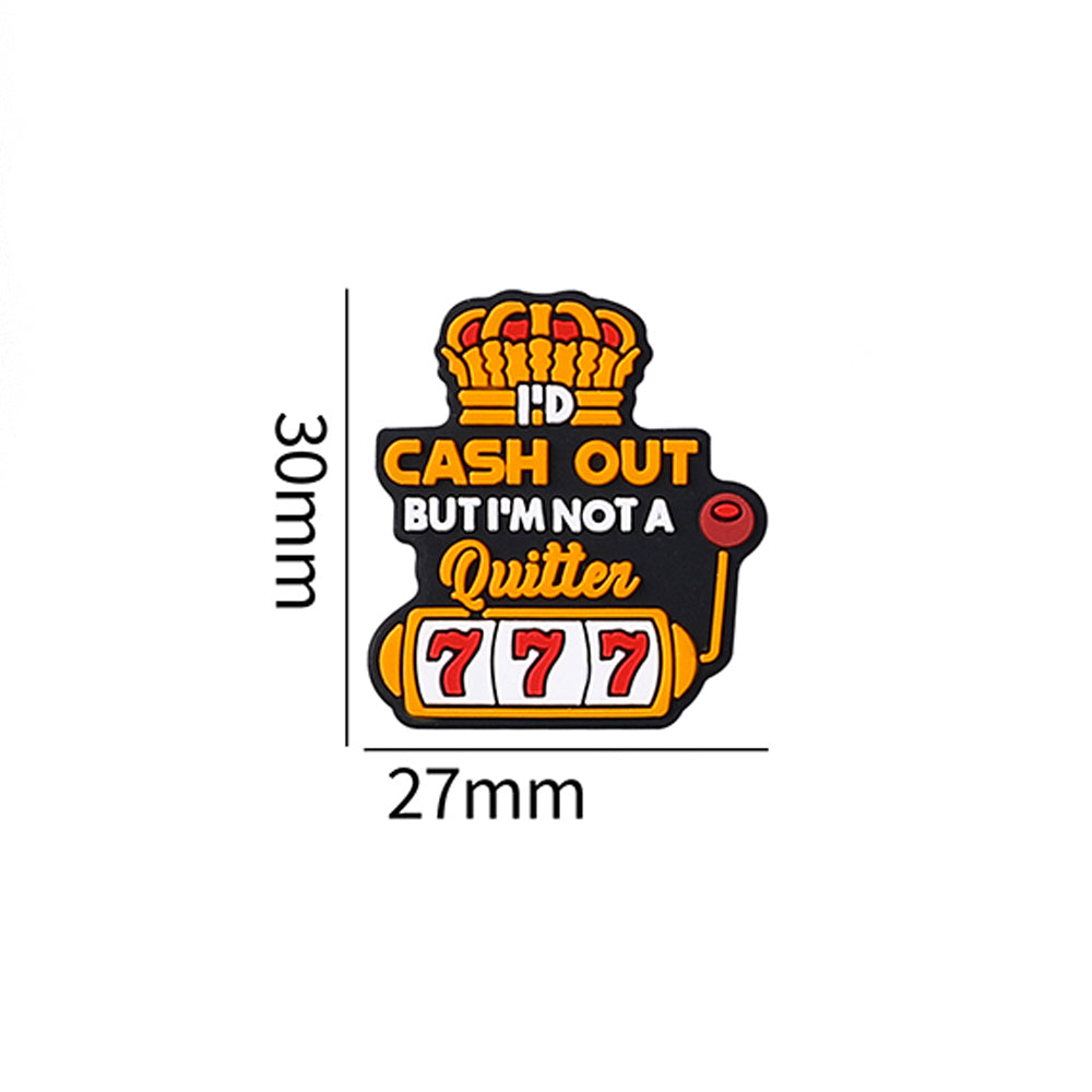 Wholesale 20pcs Cartoon Playing Cards Pattern Silicone Beads