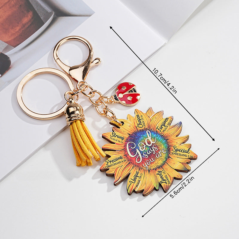 Wholesale Acrylic Sunflower Keychain