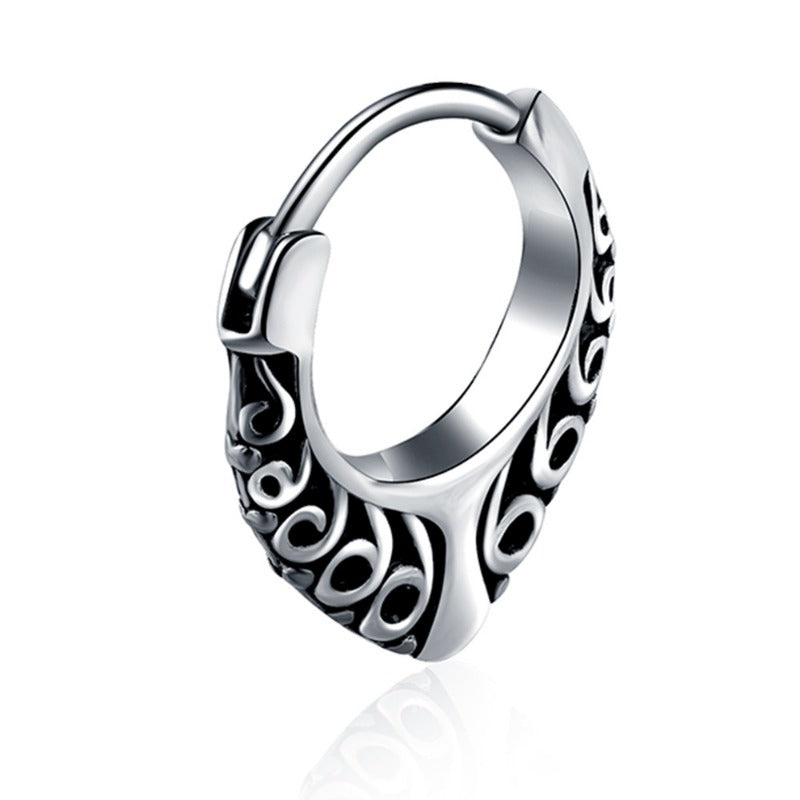 Wholesale Retro Hip Hop Simple Metal Style Personalized Creative Cross Titanium Steel Piercing Earrings