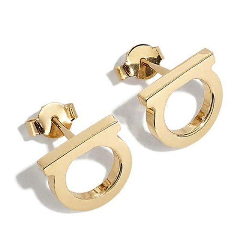 Wholesale English Letter D Stainless Steel Earrings