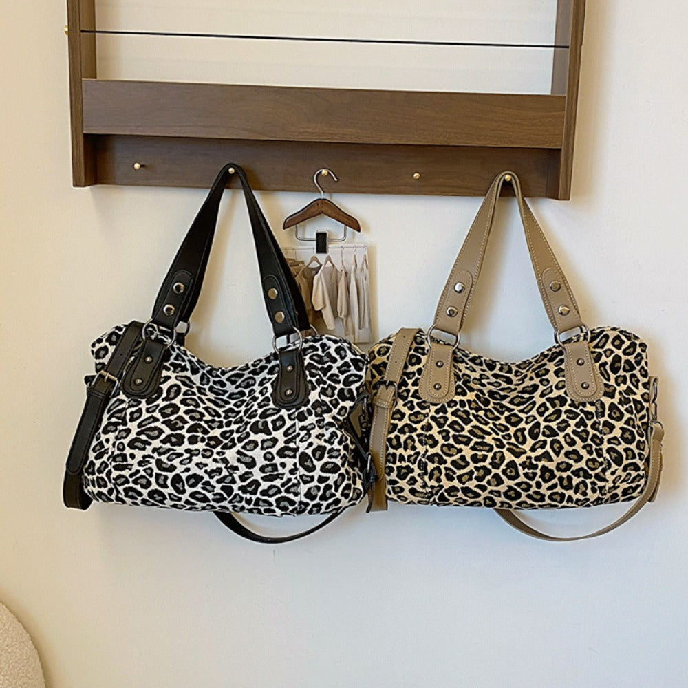 Wholesale Western Style Leopard Print Crossbody Large Capacity Handbag