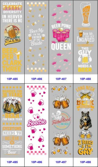 Wholesale 16pcs Beer Pen & Bookmark Stickers Wraps
