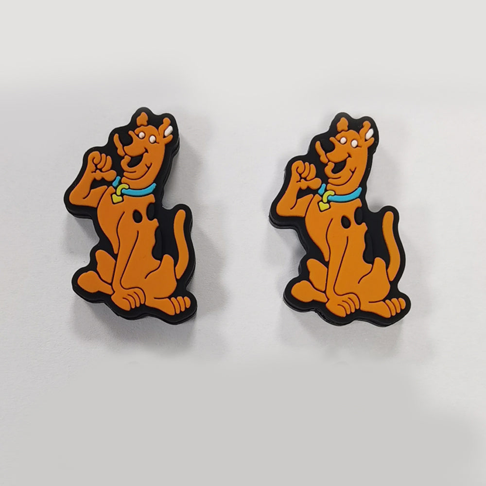 Wholesale 10pcs Bat Doberman Dog Pattern Silicone Beads