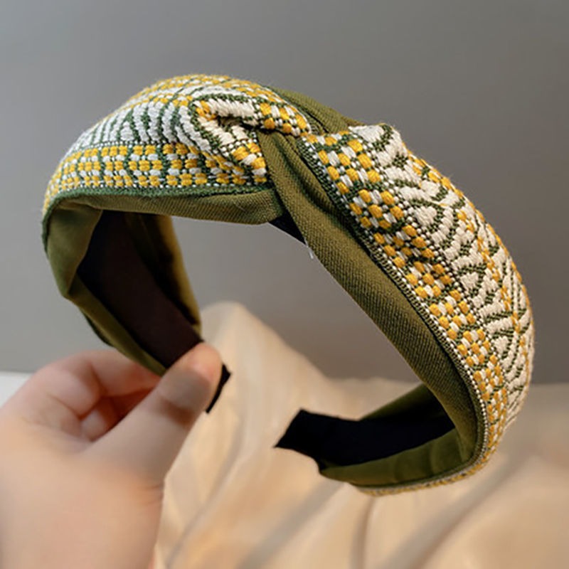 Wholesale Fabric Qianniao Lingge Vintage Wide Edge Headband