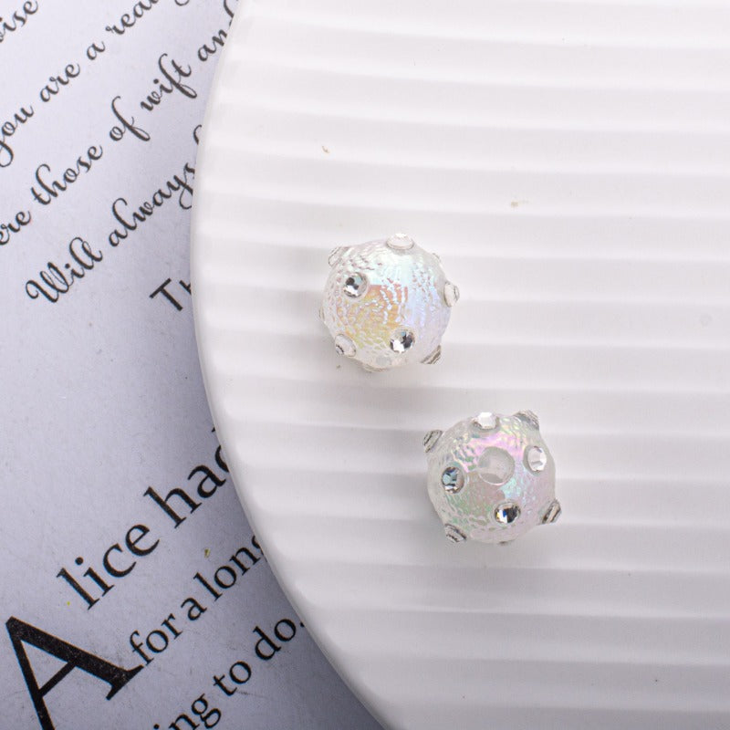 Wholesale 14mm 10PCS/PACK Diamond Acrylic Round Beads
