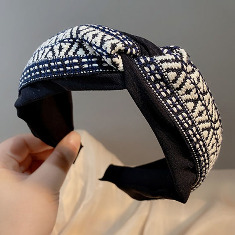 Wholesale Fabric Qianniao Lingge Vintage Wide Edge Headband