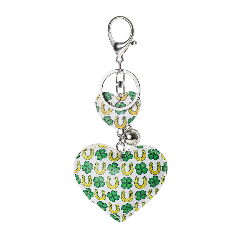 Wholesale St. Patrick's Day Leather Love Keychain