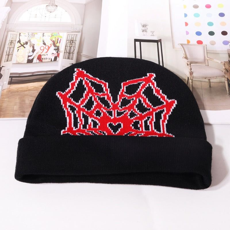 Wholesale Personality Trend Spider Web Pattern Jacquard Needle Warm Breathable Street Style Beanie