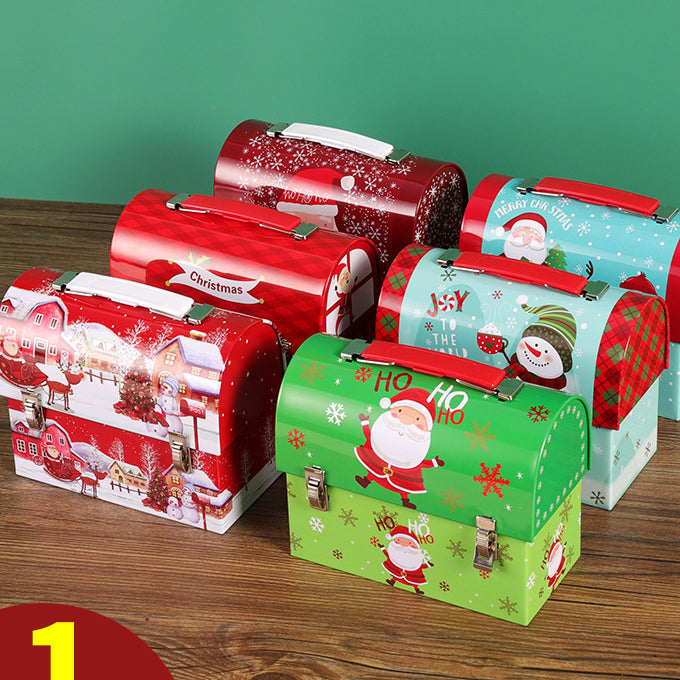 Wholesale Christmas Small House Candy Iron Storage Box