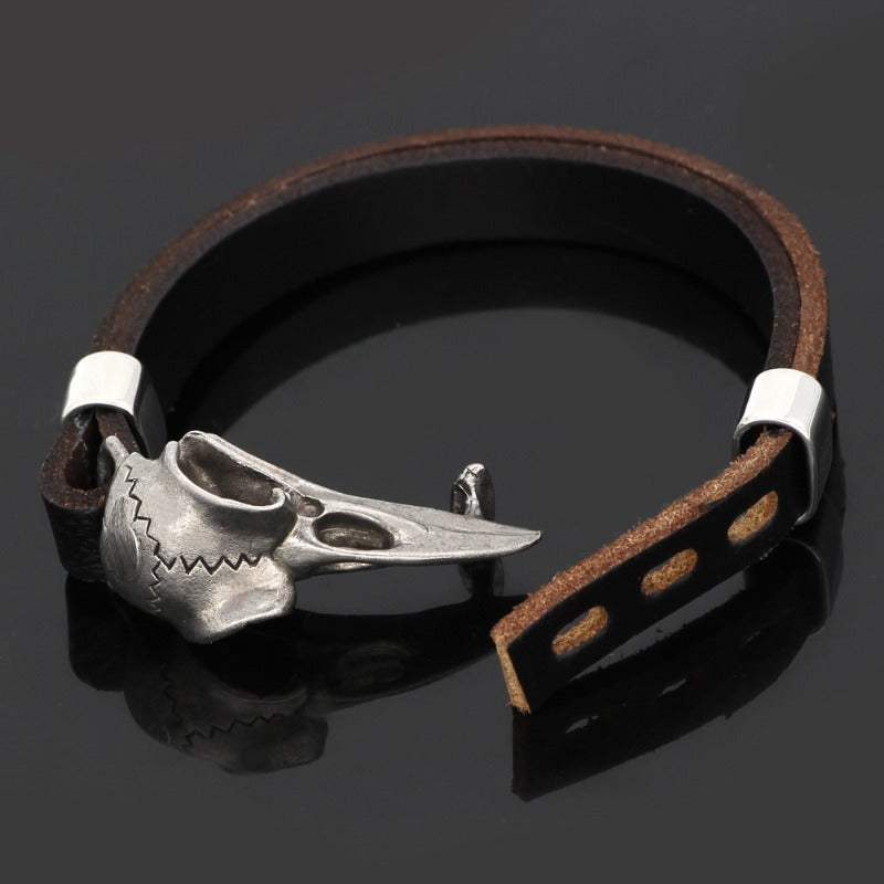 Wholesale Stainless Steel Crow Skull Men's Bracelet