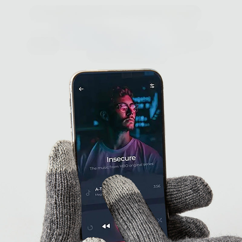 Wholesale Winter Warm Plus Velvet Thickened Knitted Touch Screen Gloves