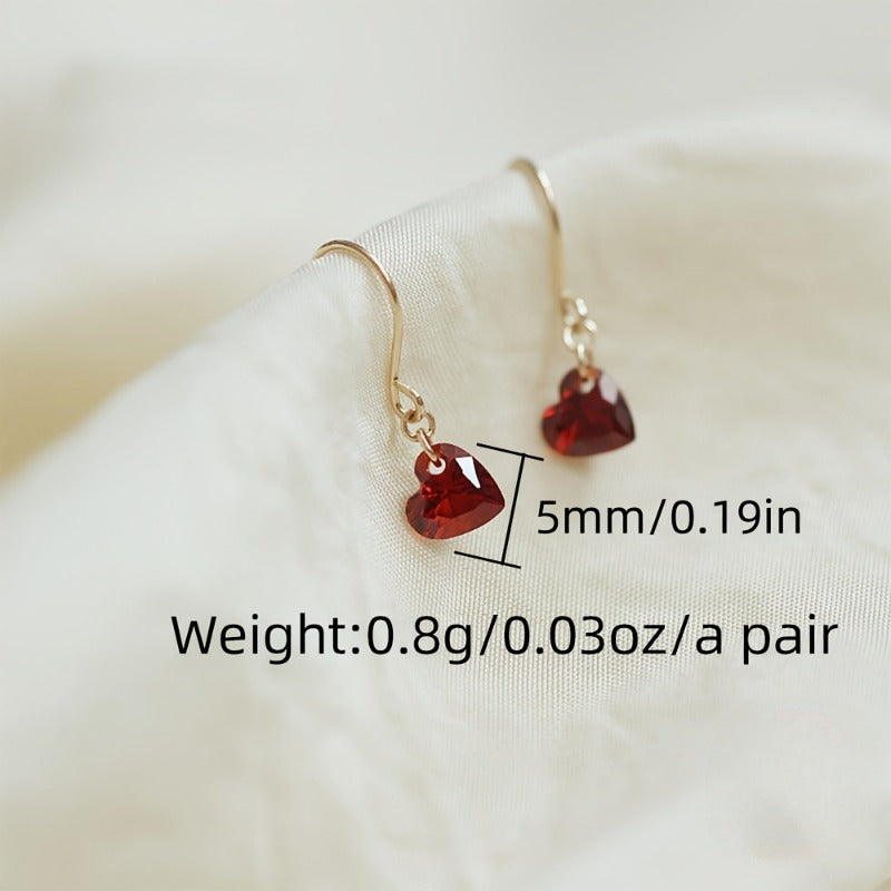 Wholesale Heart Zircon Light Luxury Minimalist Style High-end Heart Earrings