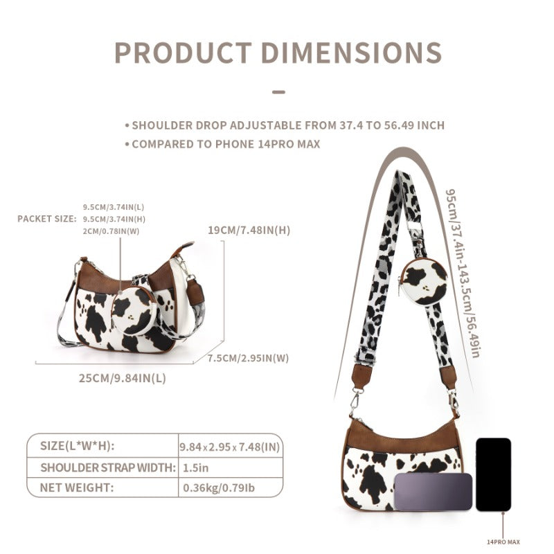 Wholesale Cow Solid Color Webbing Adjustable Shoulder Strap Large Capacity Shoulder Bags