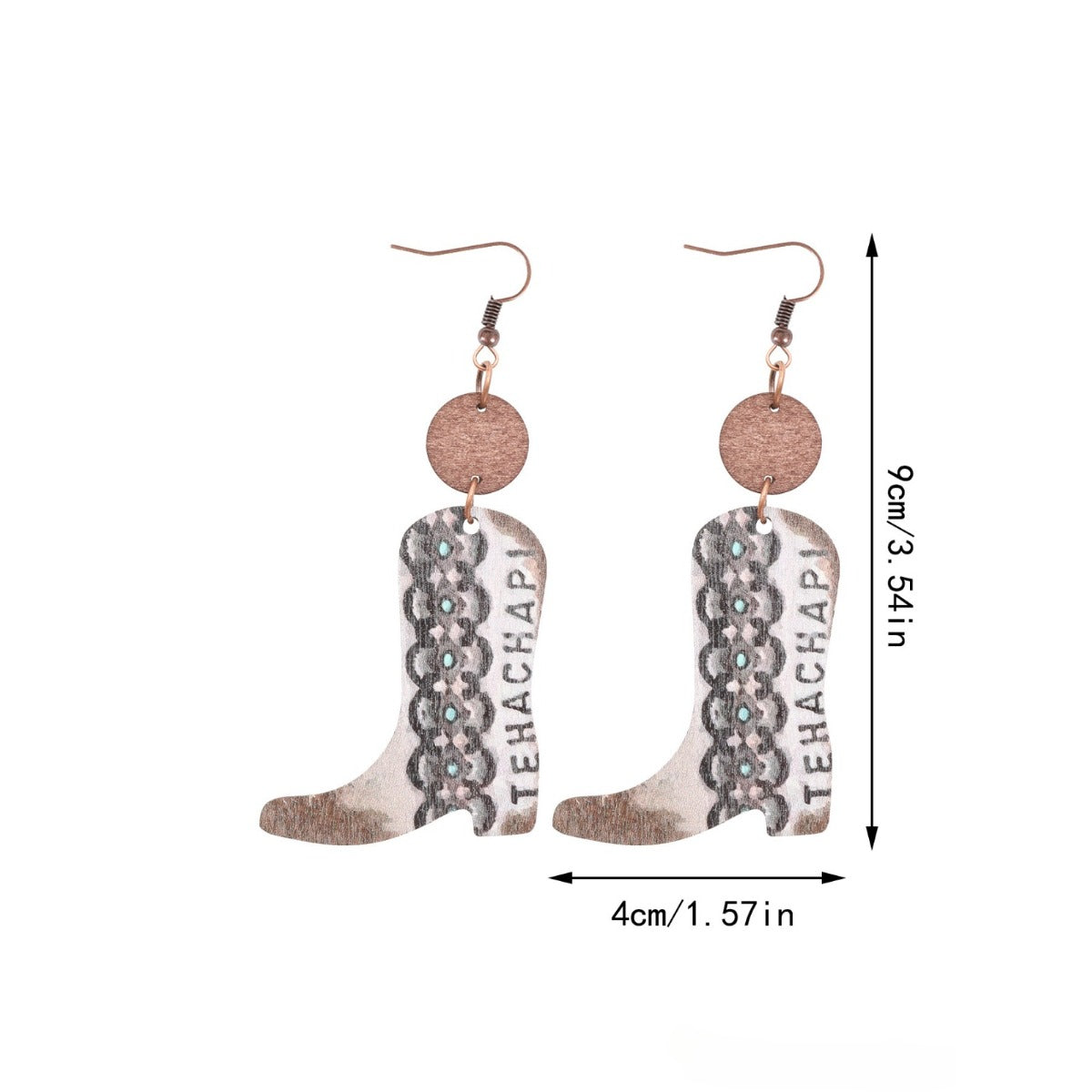 Wholesale of Western Style Plants, Flowers, Retro Ethnic Style Long Boots, Wooden Earrings